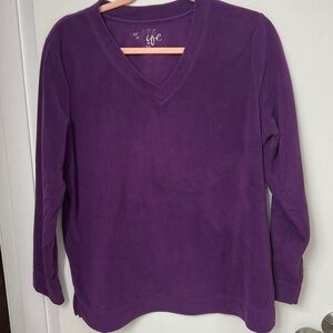 Made for life, Women’s Long Sleeved V-neck fleece, Purple, Sz. PXL, GUC